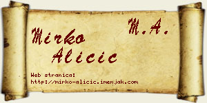 Mirko Aličić vizit kartica